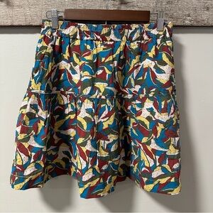 Anthropologie The Korner Leaf Print Skirt